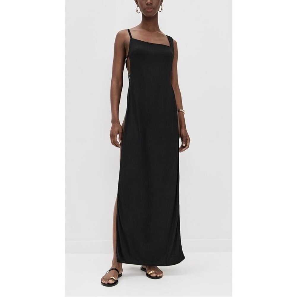 Riot Swim Chocolate Monroe Side Split Coverup Maxi Dress